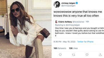 Chrissy Teigen Buys Designer Purses Just To Use The Store Bathroom